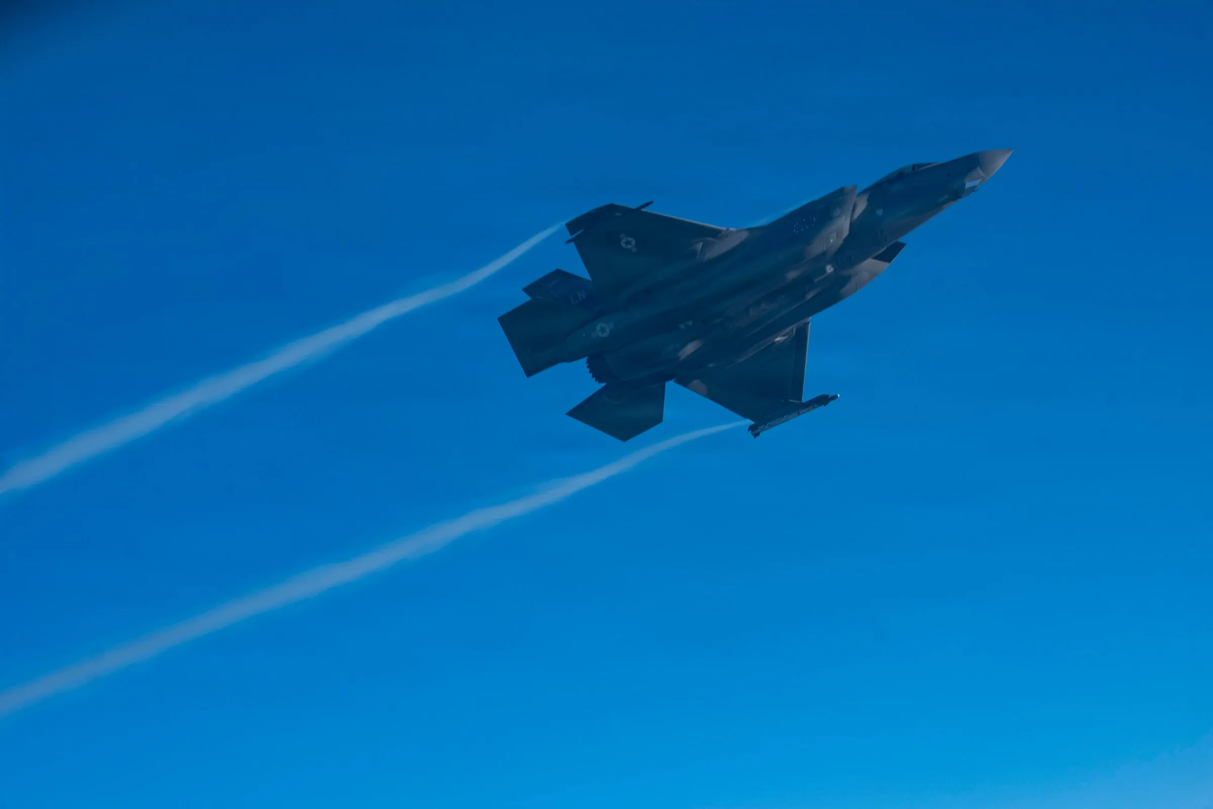 An F-35 from the 48th Fighter Wing. Fighter aircrew feedback drives the geometry changes that additive manufacturing makes possible in days.